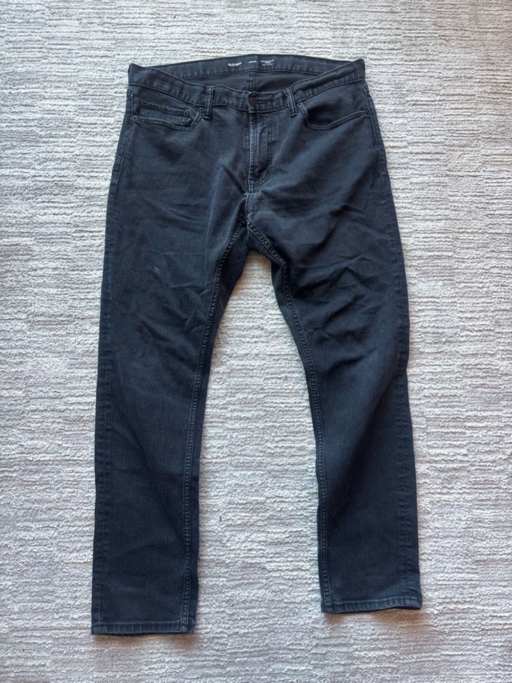 Old Navy Relaxed Slim Tapered Black Denim Jeans Built-In Flex Men's Size 36x30